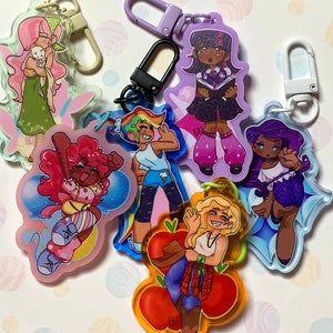 Colored acrylic Cute horse girl Acrylic charms