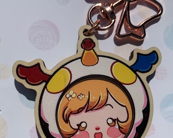 Discounted Mami Tomoe Wood Keychain, Madoka Magica Misprint (2in)