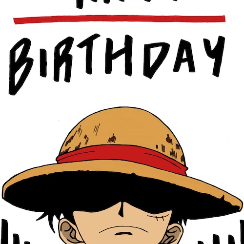 One Piece Luffy Greeting Card Etsy One Piece Luffy Greeting Card Etsy