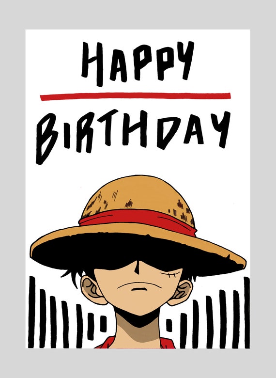 One Piece Luffy Greeting Card Etsy