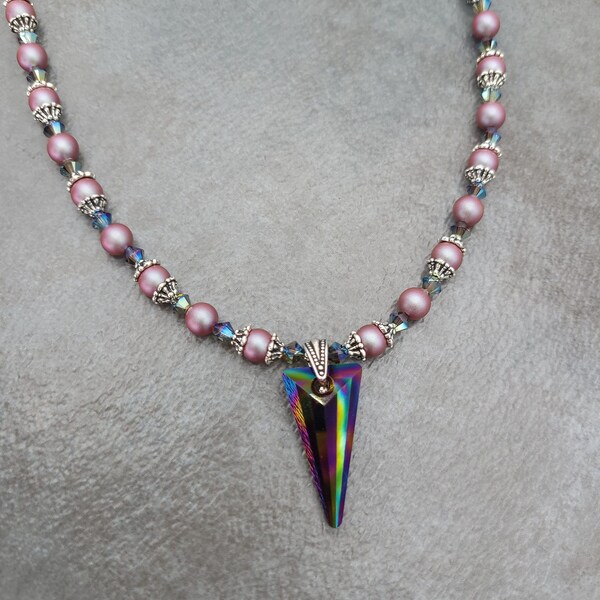 Sterling Silver Spike Necklace with crystals from Swarovski main image 1