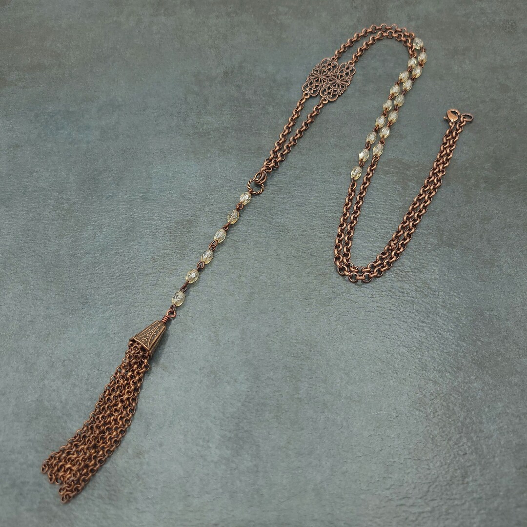 Tropical Tassels Copper Necklace main image 1