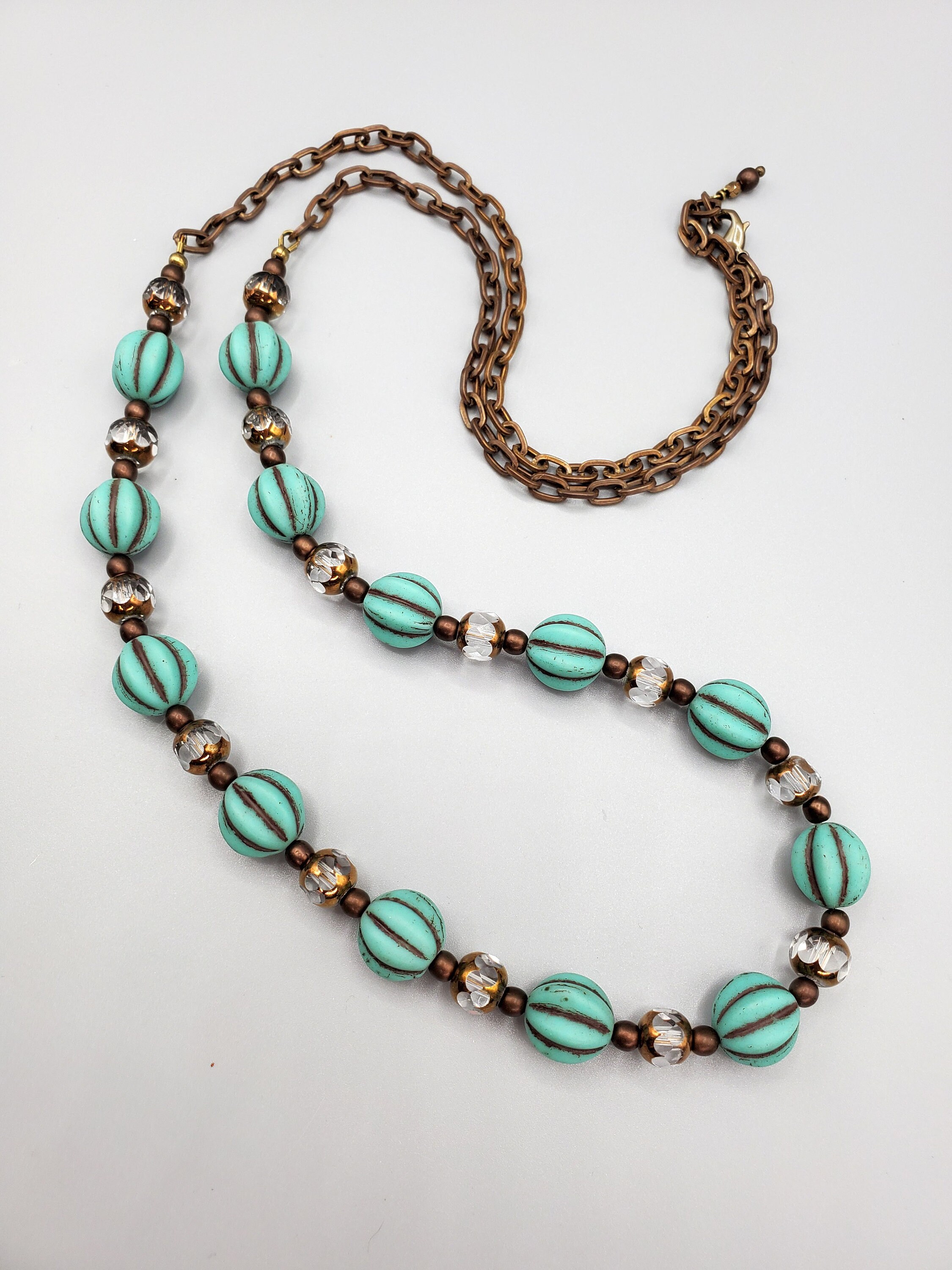 3 Pc Set Turquoise and Brown Necklace Long Turquoise - Etsy