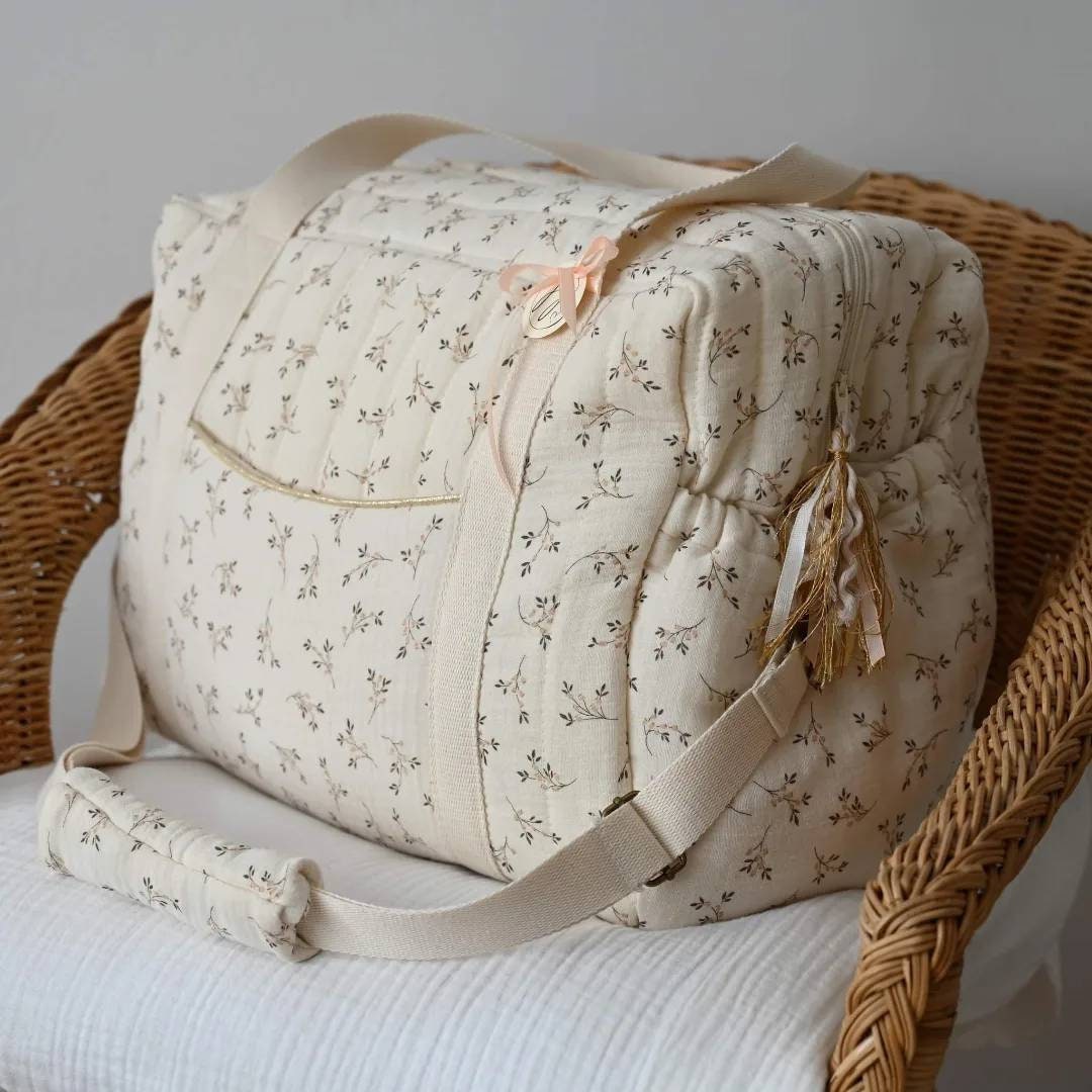 Sac à langer en gaze de coton à personnaliser - Caramel – Romy de Mongolie