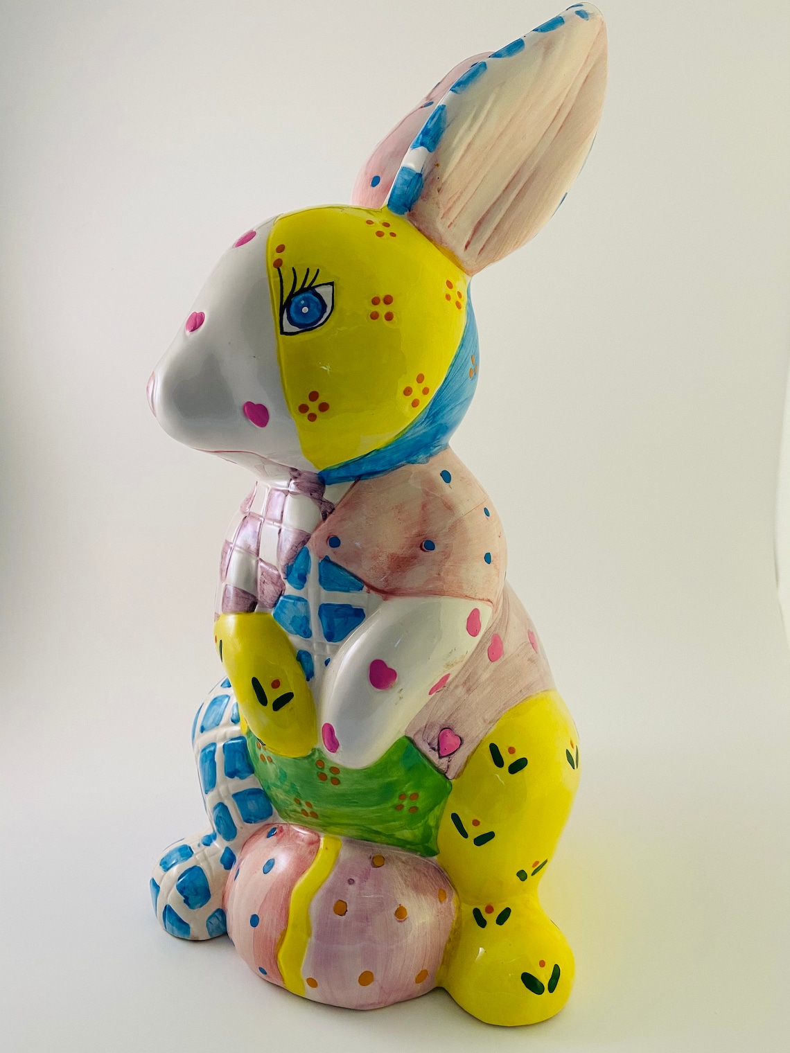 Hand Painted Bunny Rabbit Ceramic Etsy