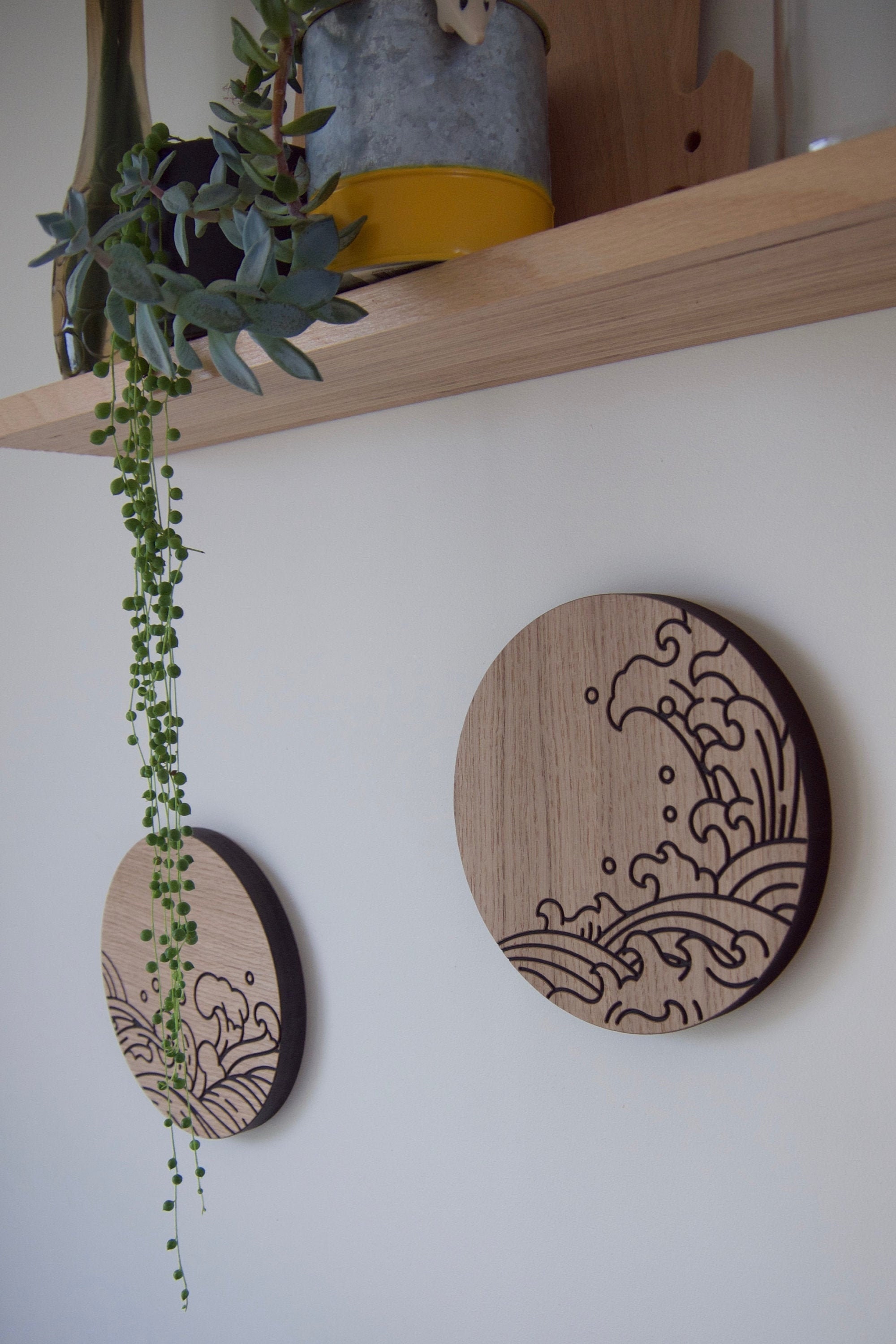 Décoration Murale - Gravure sur Bois- Vagues