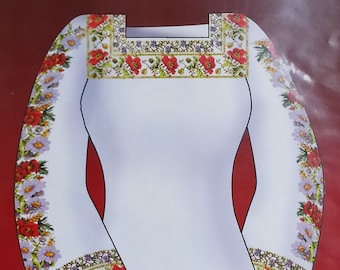 Cross-stitch Modello Ricamo Schema Vyshyvanka Camicia Blusa Donna Design "Summer bloom"