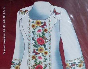 Cross-steek Patroon Borduurwerk Regeling Vyshyvanka Women's Blouse Design "Сolorful zomer"