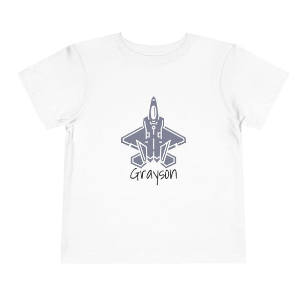 Personalized F22 Raptor Fighter Jet Grey Jet Toddler Tee