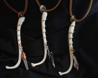 real bone necklace funny leather lace American badger baculum penis 