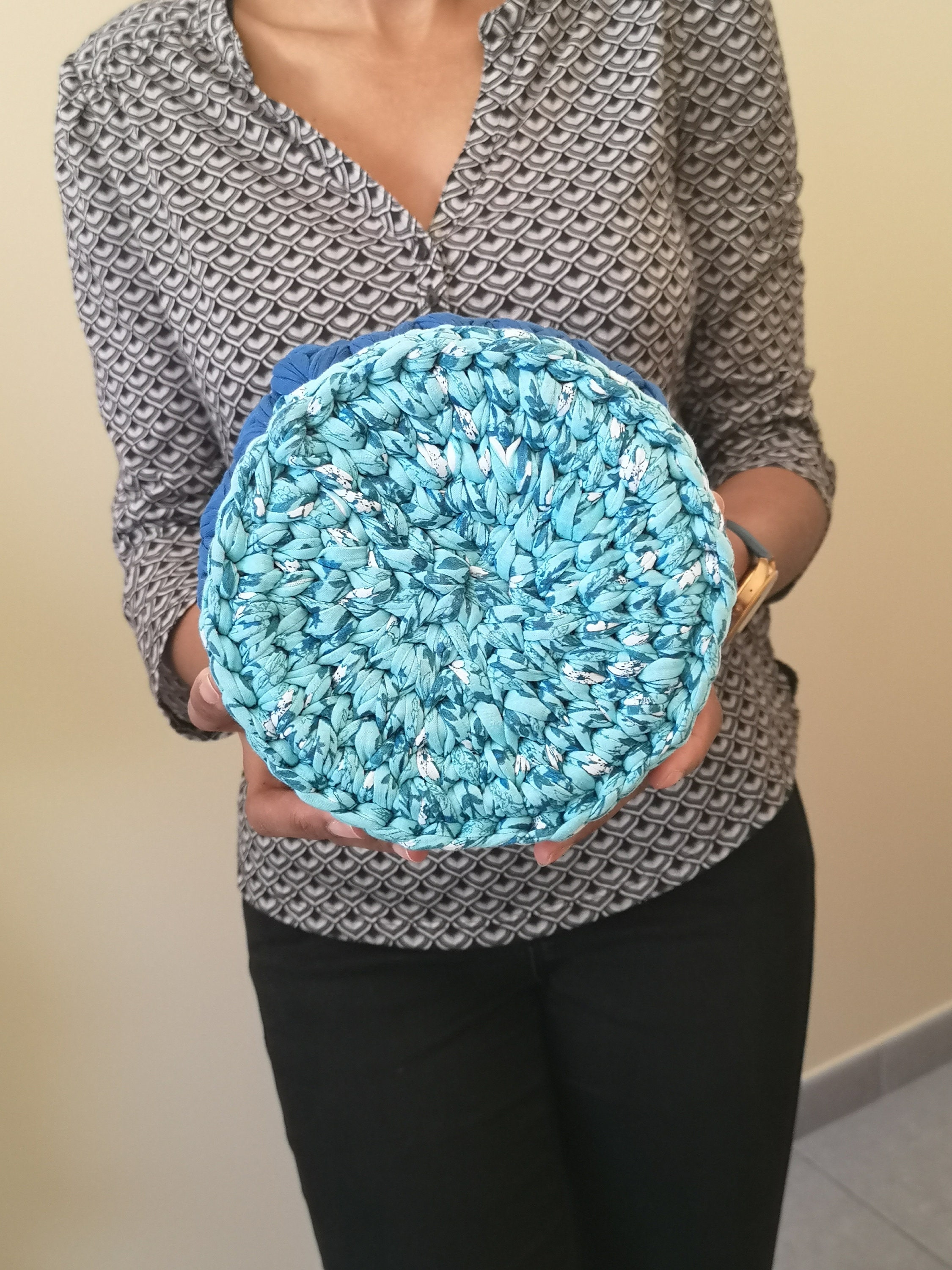 Cesta de almacenamiento azul cesta de almacenamiento de | Etsy