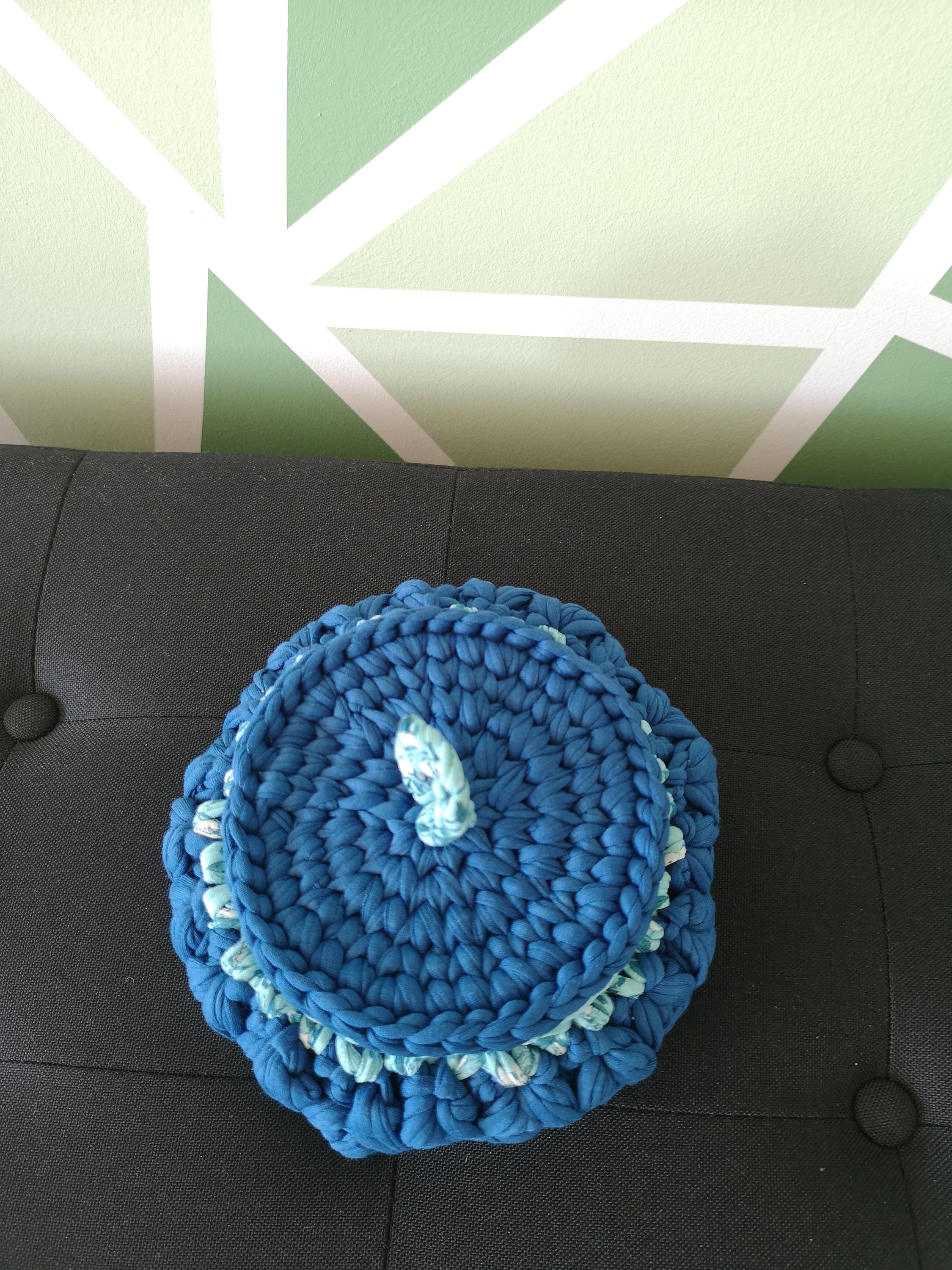 Blauer Aufbewahrungskorb Häkelkorb Ablagekorb Blauer | Etsy