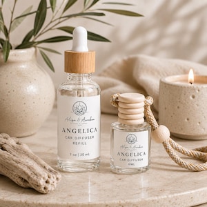 Boho Car Diffuser: Non-Toxic Essential Oil Freshener - Jute & Wood