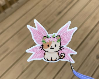 Cat Fairy Sticker – Water-Resistant Sticker for Laptops, Journals & Planners