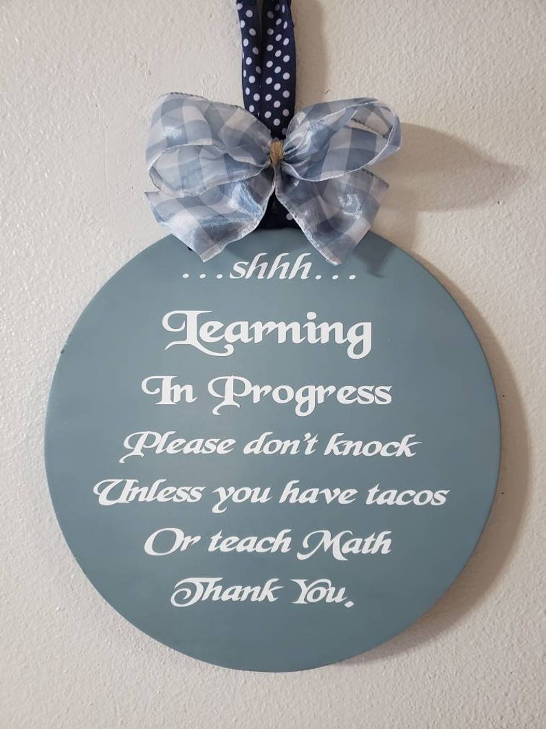 Learning E-Learning Homeschooling Education Humor Sign for Door or Wall