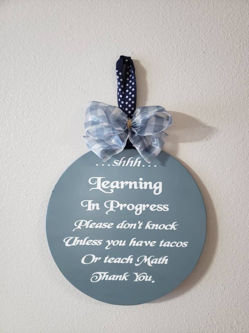 Learning E-Learning Homeschooling Education Humor Sign for Door or Wall