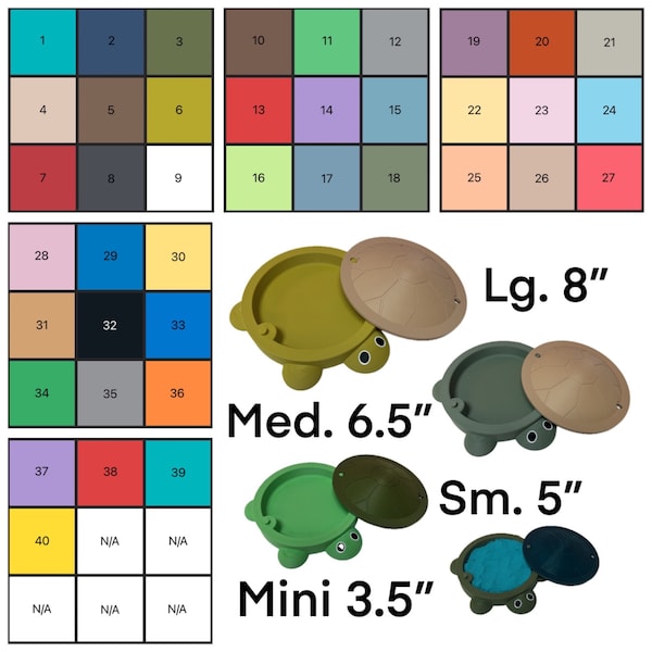 5 Sizes & 40+ Colors Mini Turtle Sandbox Zen Garden Sand Mini Tools (LARGE SIZE 8 Inch NOMINAL Dia.) Turtle Ash Tray | Small Part Storage