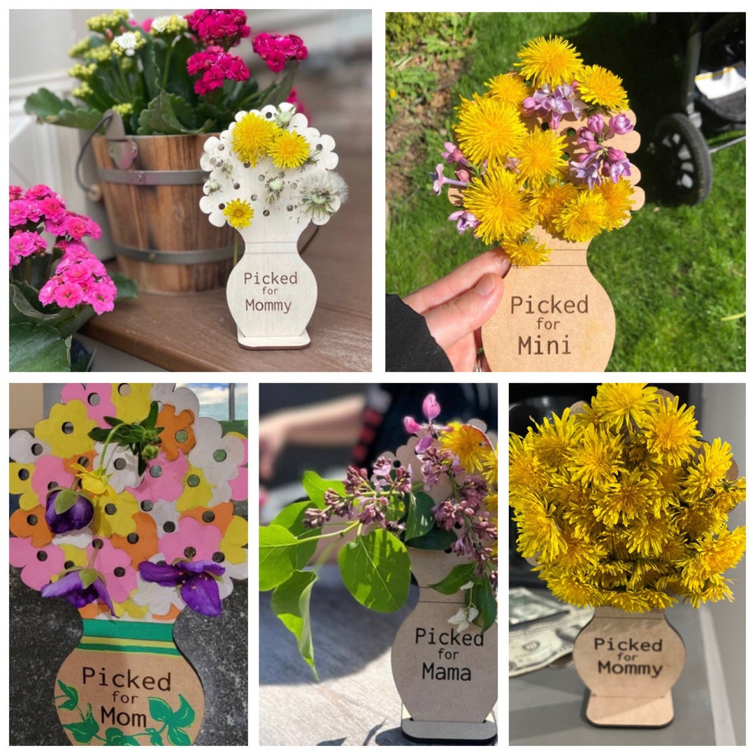 Personalized Picked for Mommy Flower Stand / Dandelion Mommy Stand