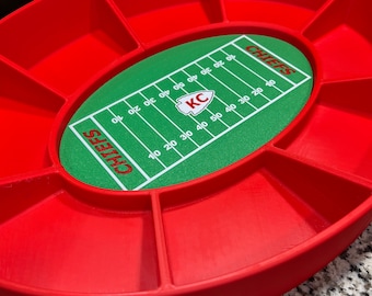 NFL Football Themed Party Tablett Snackadium | KC Chiefs Party Tablett | KC Chiefs Snack Tablett | Großwild Snacktablett | Super Bowl Party Snack-Tablett