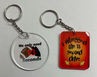 Kansas City KC Chiefs 13 Seconds Custom Key Chains