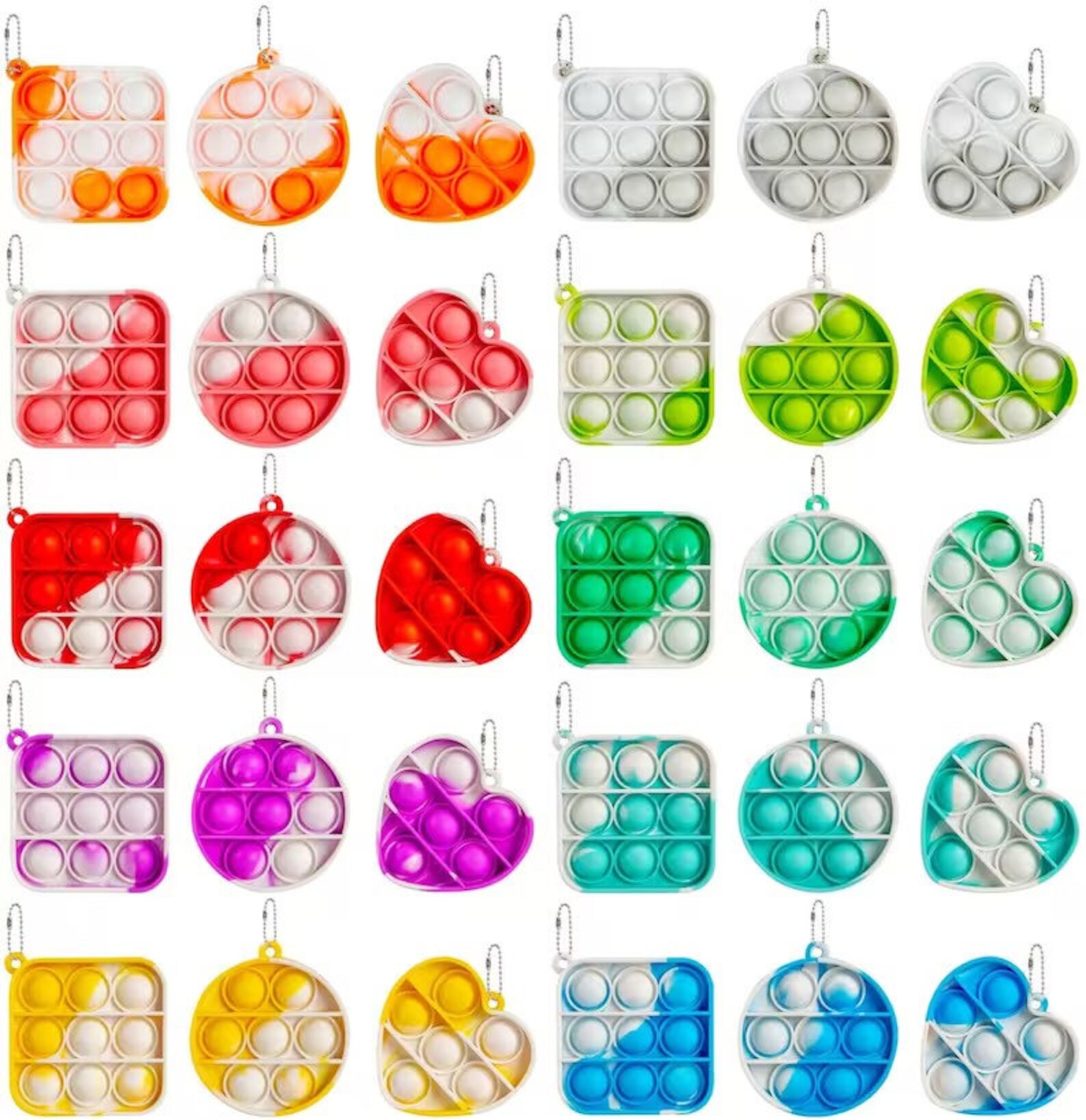 Pop Keychains Branded Pop It Valentines Keychain | Fidget Valentines Poppin Keychains for ...