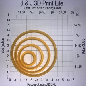Set of 4 Circles - 3D Printed Cookie Cutters