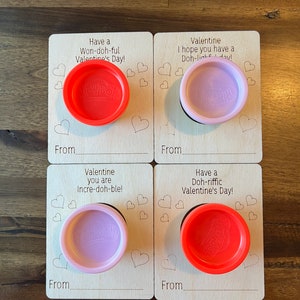 Pack de 4 tarjetas de San Valentín grabadas en madera
