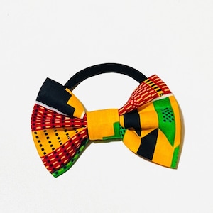 Ankara headband/ African print headband / baby and kids Hair accessories / Ankara bow/ African print yellow green kente nylon headband