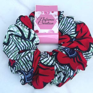 Handmade XXL African Print Scrunchie – Ankara Hair Accessory, Bold Oversized Scrunchie, Natural Hair Friendly, African print scrunchie