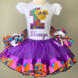 African print girl Birthday Tutu set/ African print girl outfit/ Ankara outfit/ tutu socks