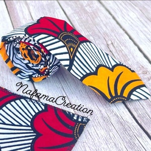 African print ties, Ankara ties with handkerchief , kente ties, Father’s Day gift, fleur de mariage Ankara
