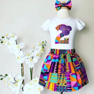 Birthday Outfit, African print girl birthday outfit, kente girl outfit, African print girl clothes