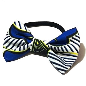 Ankara headband/ African print headband / baby and kids Hair accessories / Ankara bow/ African print nylon headband bleu ankara