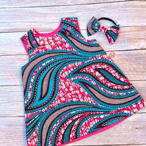 Baby dress with headband , Ankara Dress, African print dress, Ankara baby dress with headband, African print baby headband