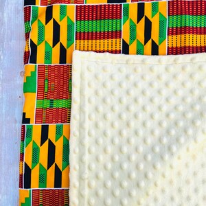 Yellow Kente Patterned Blanket