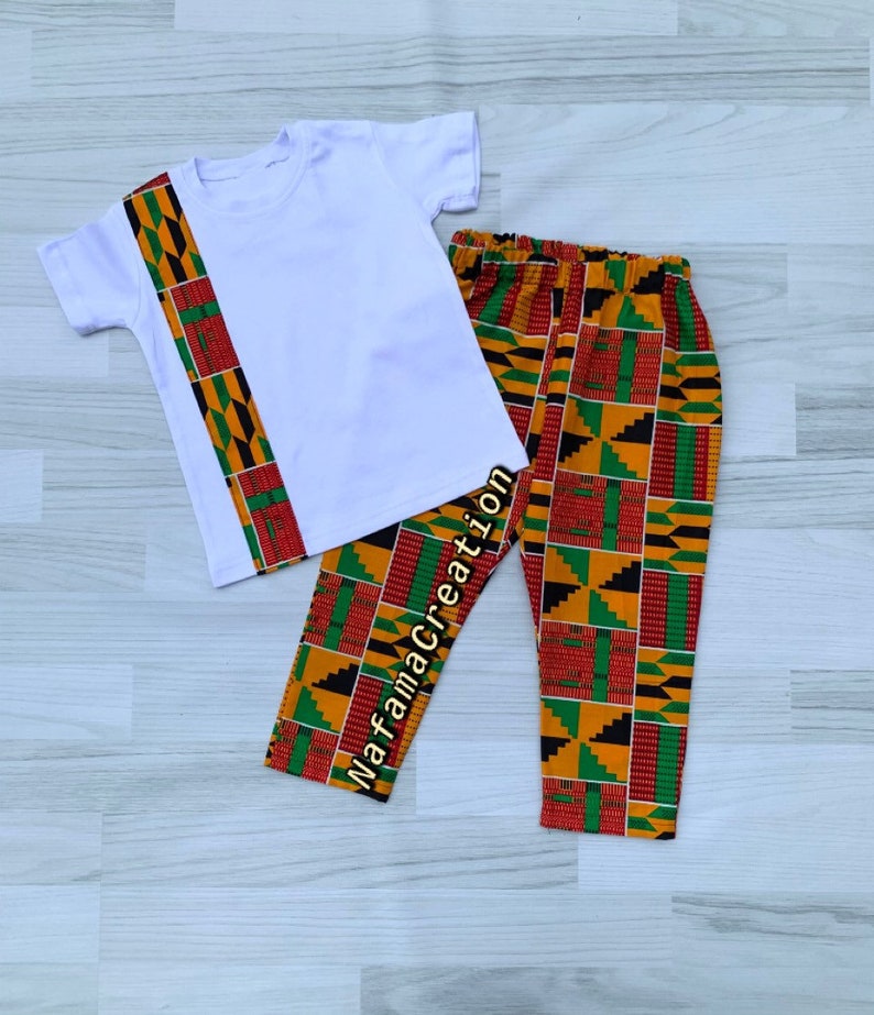 African Print Boy outfit/ Ankara Boy outfit/ Ankara boys pants/ African baby clothes image 1