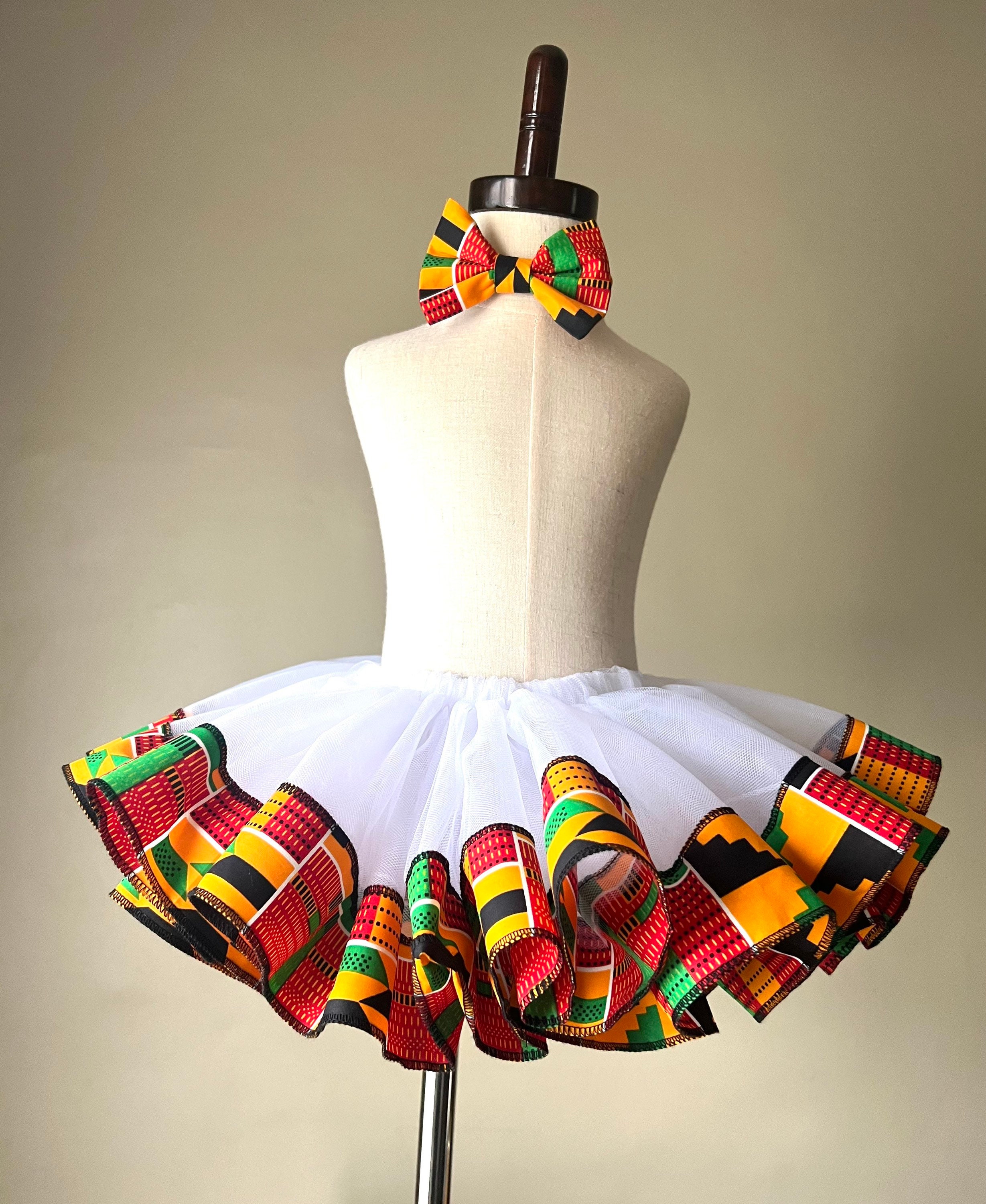 Girl's Tutu Skirt: Kente African Print With Headband - Etsy