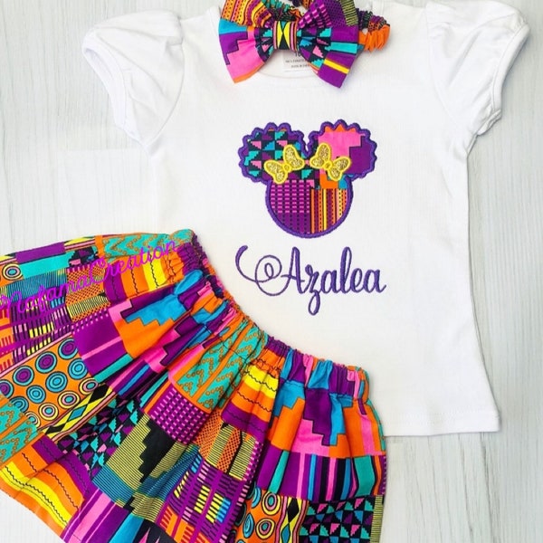 Ankara girl clothes, African clothes, African print girl outfit set, Afro puff