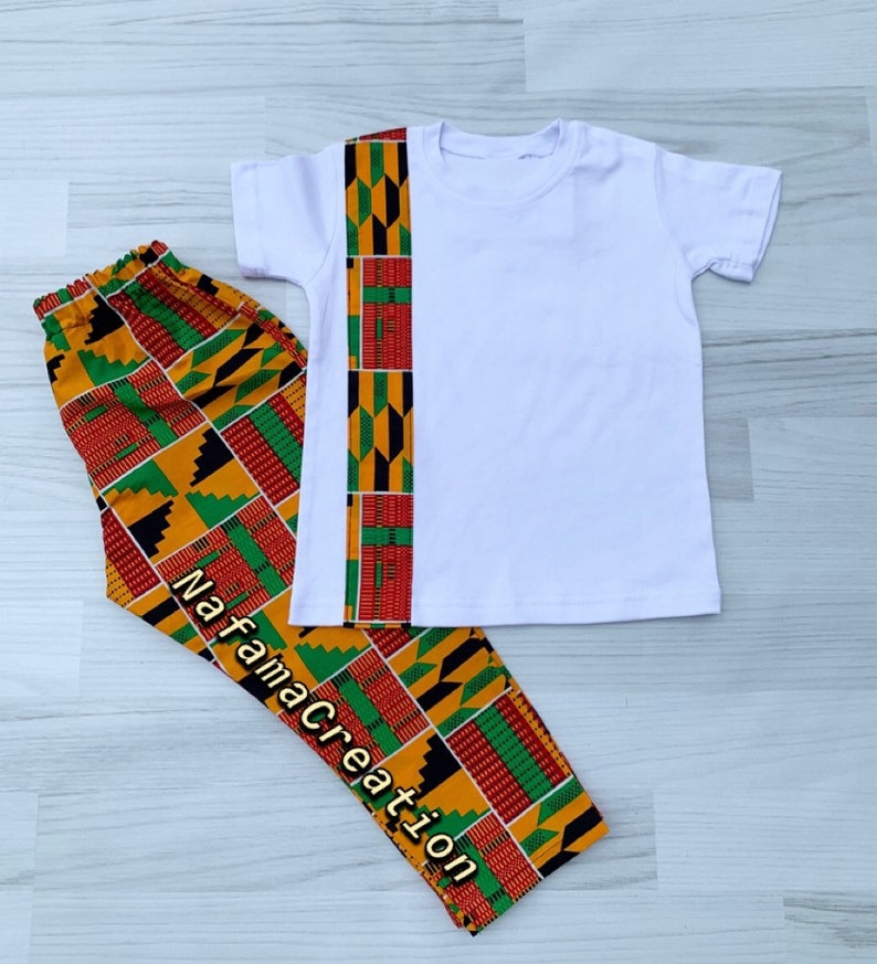 African Print Boy outfit/ Ankara Boy outfit/ Ankara boys pants/ African baby clothes image 2