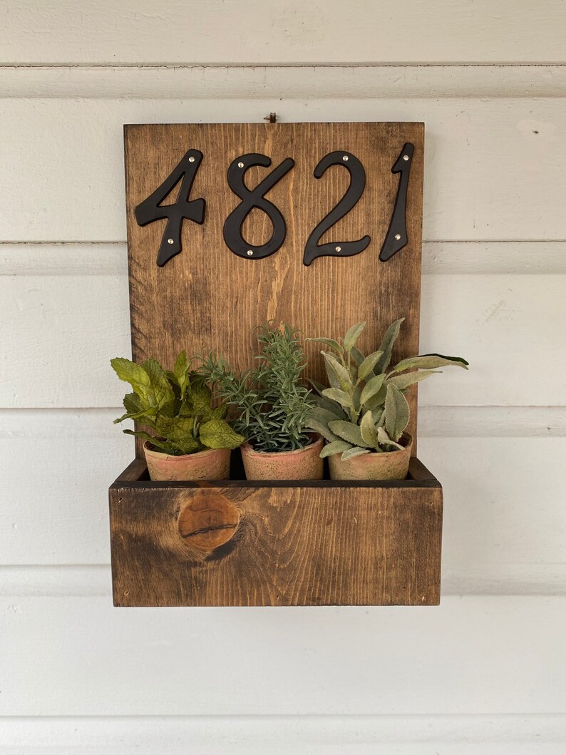 House Number Planter Box Address Planter Box Address Number Etsy