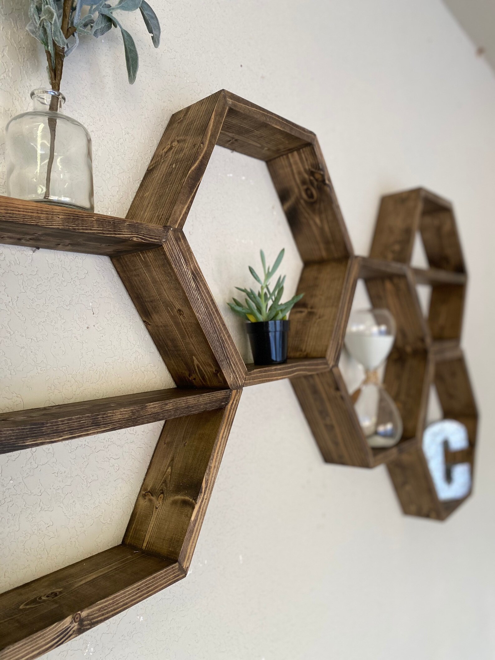 Shelf Floating Hexagon Shelf Wall Art Geometry Etsy