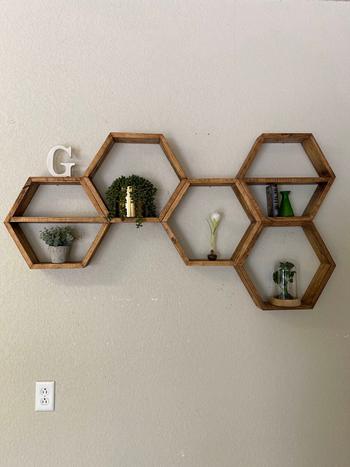 Shelf Floating Hexagon Shelf Wall Art Geometry Etsy