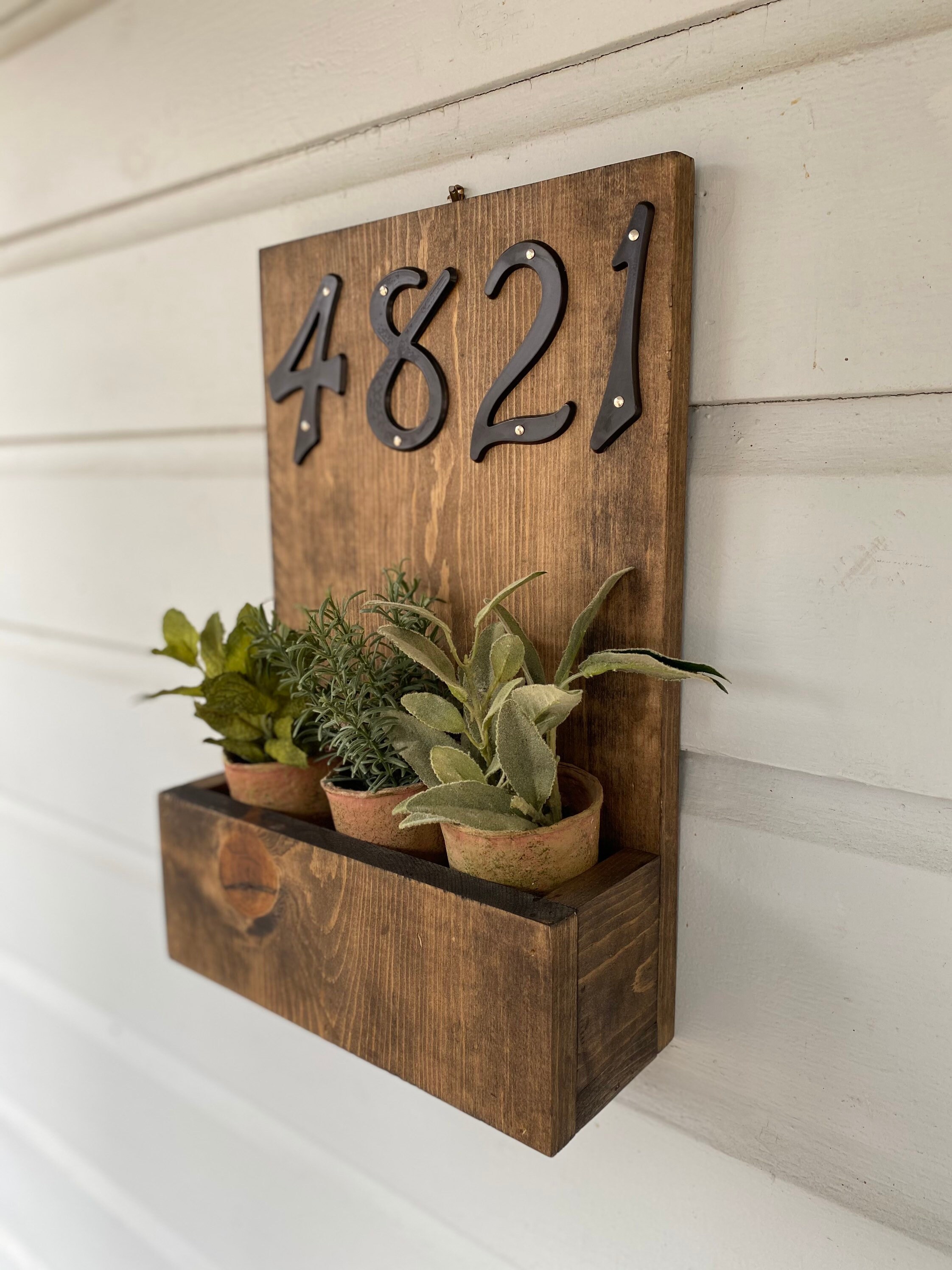 House Number Planter Box Address Planter Box Address Number Etsy