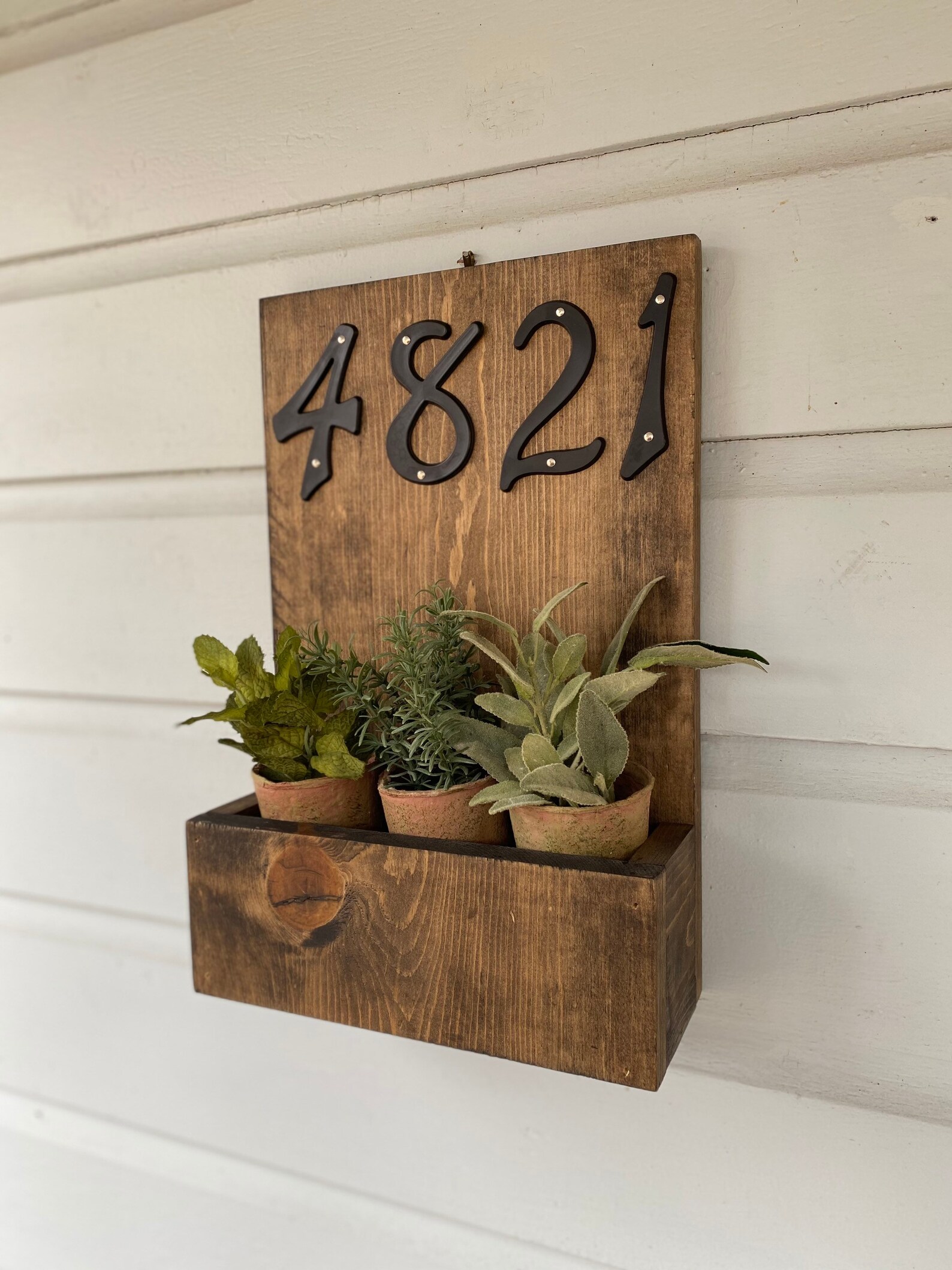 House Number Planter Box Address Planter Box Address Number Etsy