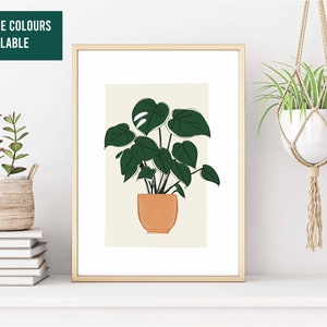 Botanical Plant Print | Cheese Plant Wall Print, Home Decor, Leaf Illustration, Kitchen Art | Monstera Plant Poster | A2, A3, A4, A5 Print