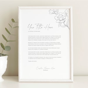 Custom Wedding Reading Print | Wedding Song Print | Custom Song Print | Personalised Wedding Gift | A4 | Art of Marriage | Anniversary Gift