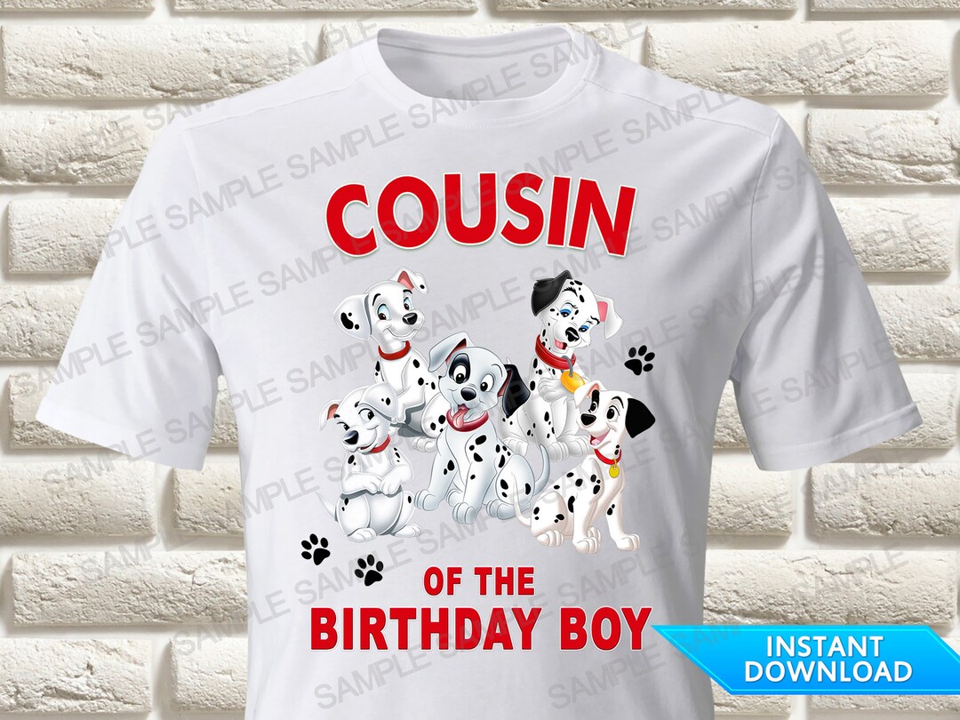 101 Dalmatians Cousin of the Birthday Boy Iron on Transfer, 101