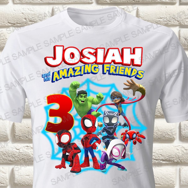 Spidey and his amazing friends Iron On Transfer, Spider Man Iron On Transfer, SpiderMan Birthday Boy Iron On Transfer, SpiderMan Shirt