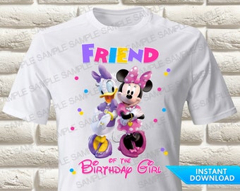 Minnie Mouse and Daisy Duck Friend of the Birthday Girl Iron On Transfer, Minnie Mouse and Daisy Duck Iron On Transfer, Minnie Mouse Shirt