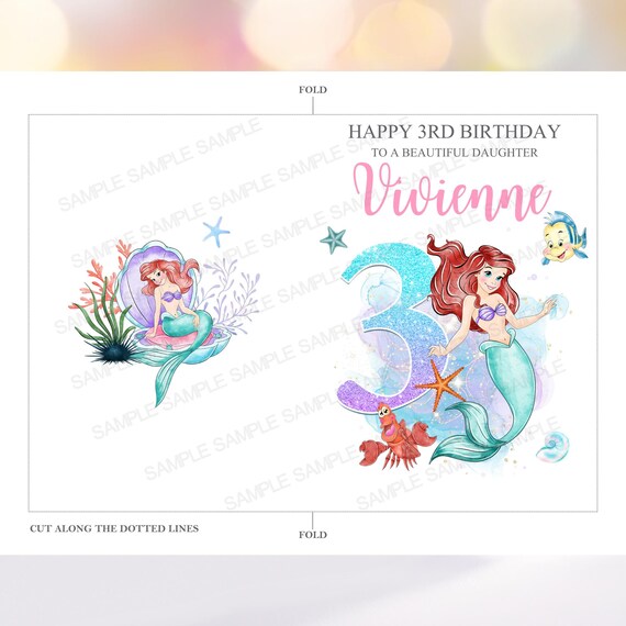 Noel Tatt Biglietto Di Auguri 4° Compleanno Per Bambina Con Sirena – Formato 170x125mm, Ecologico